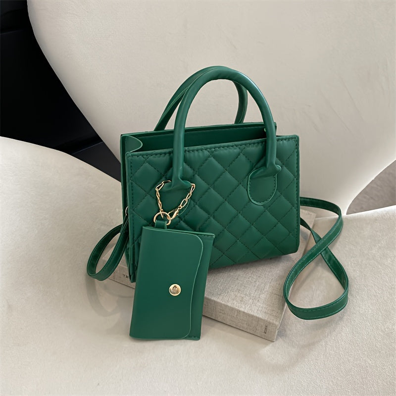Versatile Lady's Shoulder Bag with Square Purse - Fashionable and Functional