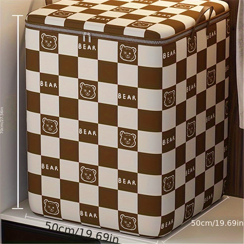 Borsa porta vestiti extra-large Valstrend shop in tessuto resistente con motivo a scacchi, ideale per conservare e trasportare coperte e abiti