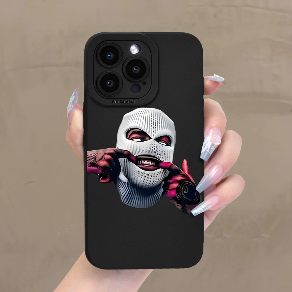 Custodia per iPhone Valstrend Quirky per uomo con motivo a cappuccio, resistente agli shock, texture opaca e stile elegante.