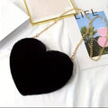 Chic Heart-Shaped Plush Crossbody Bag with Fashion Chain - Perfect for Valentine's Day, Halloween & Christmas Gifts, Christmas Decor
