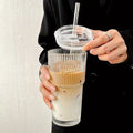 Versatile 600ml Glass Coffee Cup with Lid & Straw - Insulated, Reusable Beverage Tumbler for Coffee, Tea, Whiskey, Milk - Perfect Gift for Christmas & Halloween