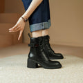 Stivaletti da donna stile europeo, francese e americano autunno-inverno, con design elegante e dettagli alla moda.