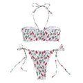 Bikini da donna Valstrend, costume a triangolo a fantasia con schiena scoperta e spacco, perfetto per la spiaggia.