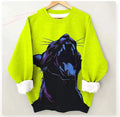Women's Sweater Fashionable Colorful Cheetah Art Long Sleeve Printing