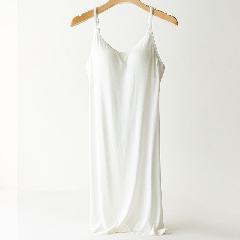 Padded Strap  Wear-free Bra Integrated Daily Wear Pajamas Home Mid-length