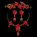 Set di gioielli da sposa Valstrend con collana rossa e accessori da matrimonio, elegante e ideale per nozze in Europa e USA