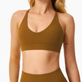 Reggiseno sportivo Valstrend con schiena spazzolata, per yoga e corsa, shockproof, tessuto elastico e traspirante.