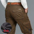 Pantaloni casual da lavoro con fodera in pile da uomo Valstrend, comodi e resistenti, in tessuto robusto con tasche laterali