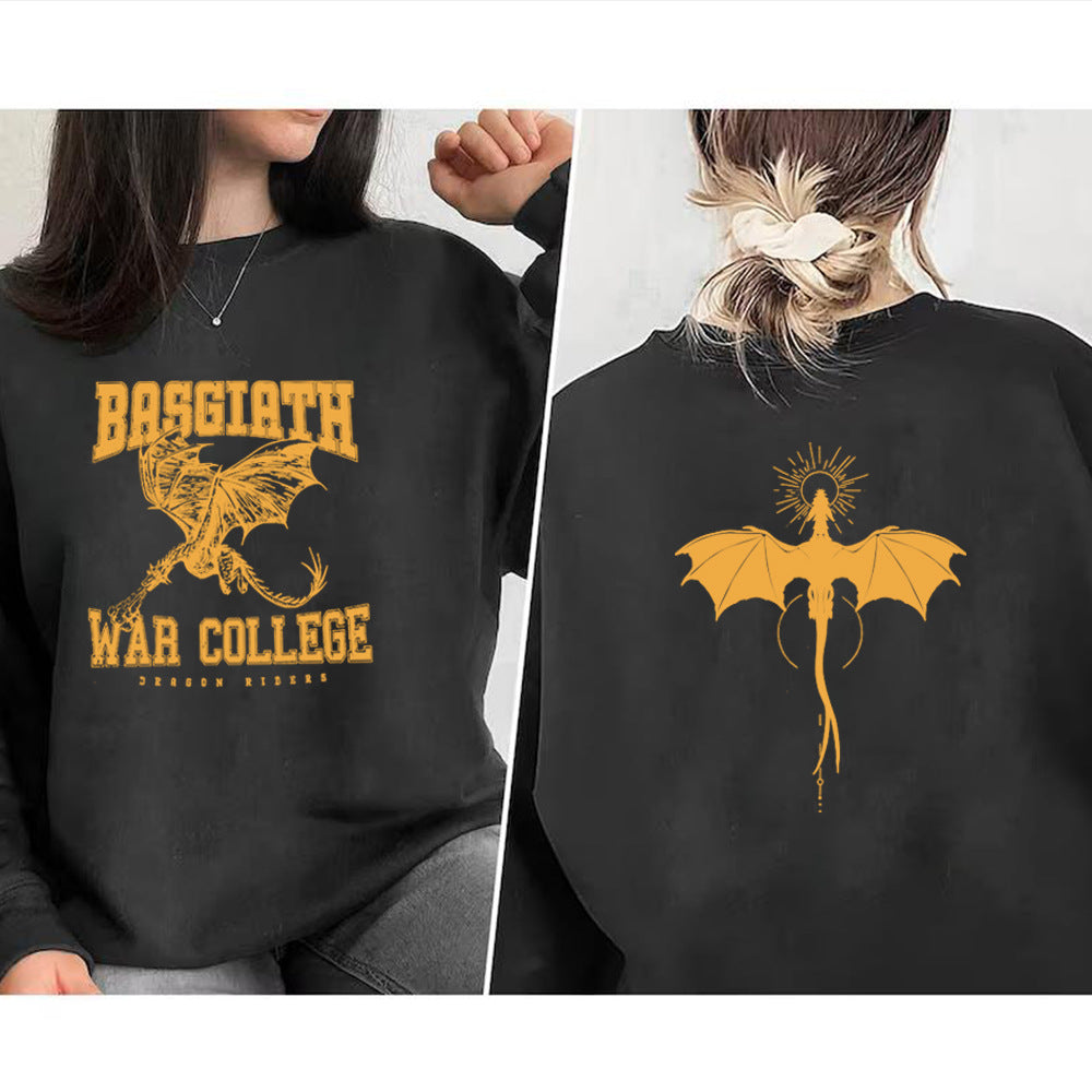 Vintage Fourth Wing Sweatshirt Dragon Rider 2 Side Print Bas