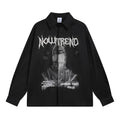 Figure Printed Long-sleeved Shirt European And American Style Trendy Loose Casual Cardigan Top Men