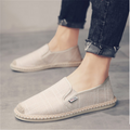 Scarpe da uomo Valstrend Shop in lino e tela da pescatore, con suola in gomma e design casual, visibili in dettaglio nell'immagine