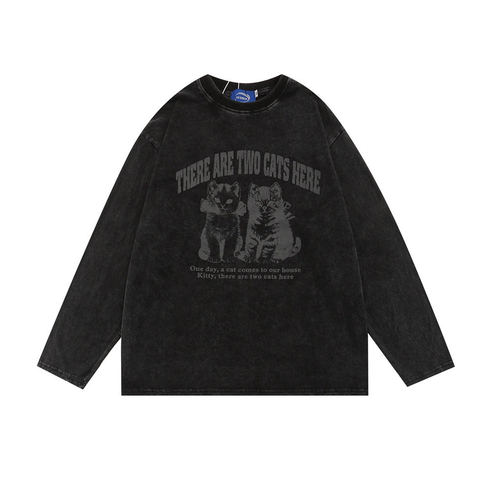 T-shirt lungo casual da uomo Valstrend, maniche lunghe, tessuto morbido, stile rilassato e comodo.
