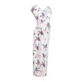 Vestito lungo slim fit con stampa floreale in chiffon leggero, marca Valstrend, elegante e femminile.