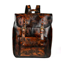 Zaino in pelle cowhide casual e rétro, neutro e versatile, con design semplice e pratico, ideale per un look informale e alla moda.