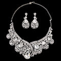 Set di gioielli da sposa con collana e orecchini in cristallo Swarovski europei e americani, con dettagli in super lega e strass rhinestone.
