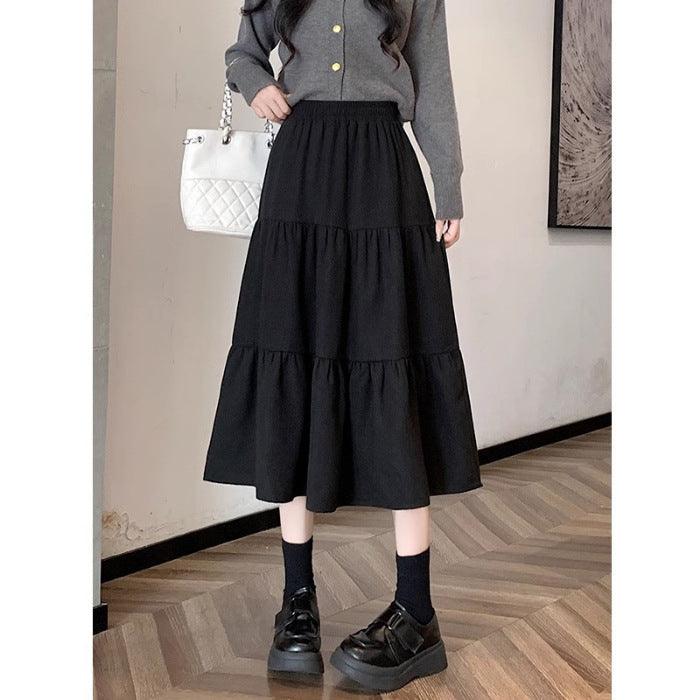 Gonna donna a tubino alta vita con gonna a-line versatile con orlo grande, in tessuto leggero di Valstrend Shop.