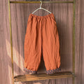 Retro Artistic Stone Washed Linen Quilted Baggy Pants