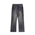Splash Ink Washed Gray Jeans Ins Trendy Bootleg Pants Casual Hiphop