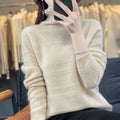 Maglione donna Valstrend in lana 100% con collo a giro, pronto da indossare, stile classico e caldo, dettaglio frontale in vista.
