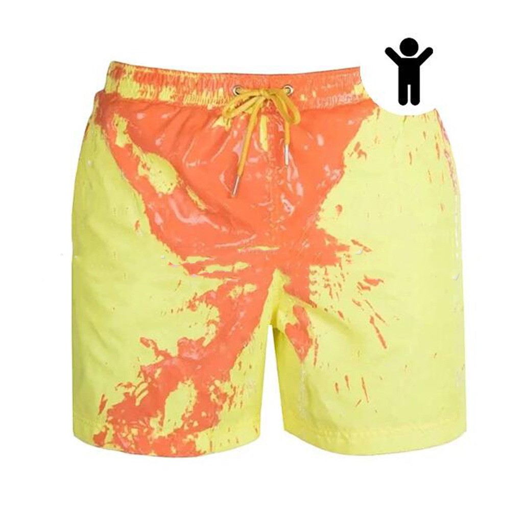 Shorts da mare estivi da uomo Valstrend, pantaloncini da bagno colorati che cambiano tonalità, tessuto rapido asciugatura.