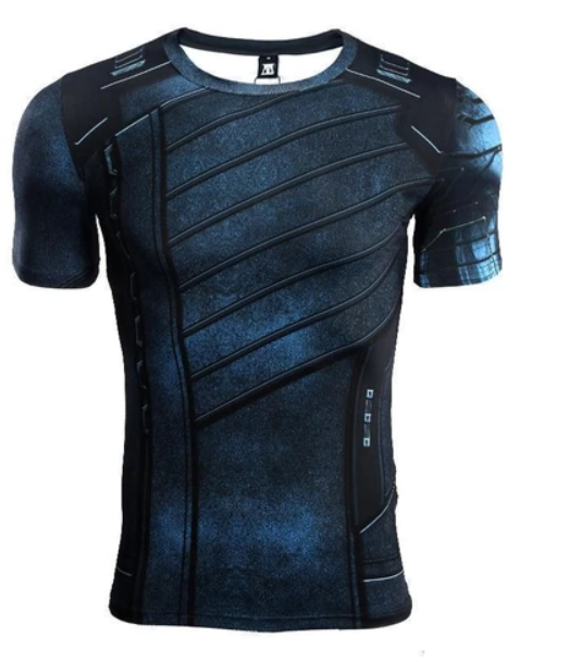 Maglietta rash guard Buck Winter Soldier BJJ Valstrend Shop, tessuto elastico, design con logo Winter Soldier, ideale per Brazilian Jiu-Jitsu