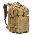 Zaino tattico militare multicolore Valstrend con ventola sportiva e tasche per escursionismo e outdoor, in camouflage resistente.