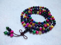 Bracciale in cristallo naturale Tigereye rosso, giallo e blu con 108 perle, gioiello unisex per innamorati, Valstrend shop