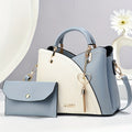 Women's Large Capacity Stylish Versatile PU Tote Bag With Double-Sided Color Block Design, Casual Workday Handbag