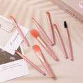 Set di 8 pennelli mini per trucco Macarons Valstrend, strumenti di bellezza portatili e colorati per il trucco.