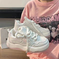 Scarpe sportive da donna bianche con piattaforma Valstrend, modello per sport e tempo libero, con suola spessa e design moderno