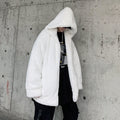 Giacca casual imbottita in cotone con cappuccio in pelliccia sintetica di coniglio, marca Valstrend, stile comodo e caldo