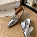 Inside And Outside Leather 65 European And American Belt Buckle Pumps High Heel