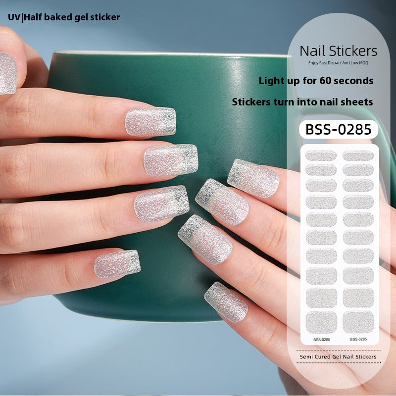 Pure Color Gel Nail Sticker Uv Phototherapy Semi-curing Nail Art Sticker