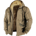 Felpa con cappuccio multicolore, cotone imbottito, interno marrone, stile casual, giacca in cotone imbottito Valstrend.