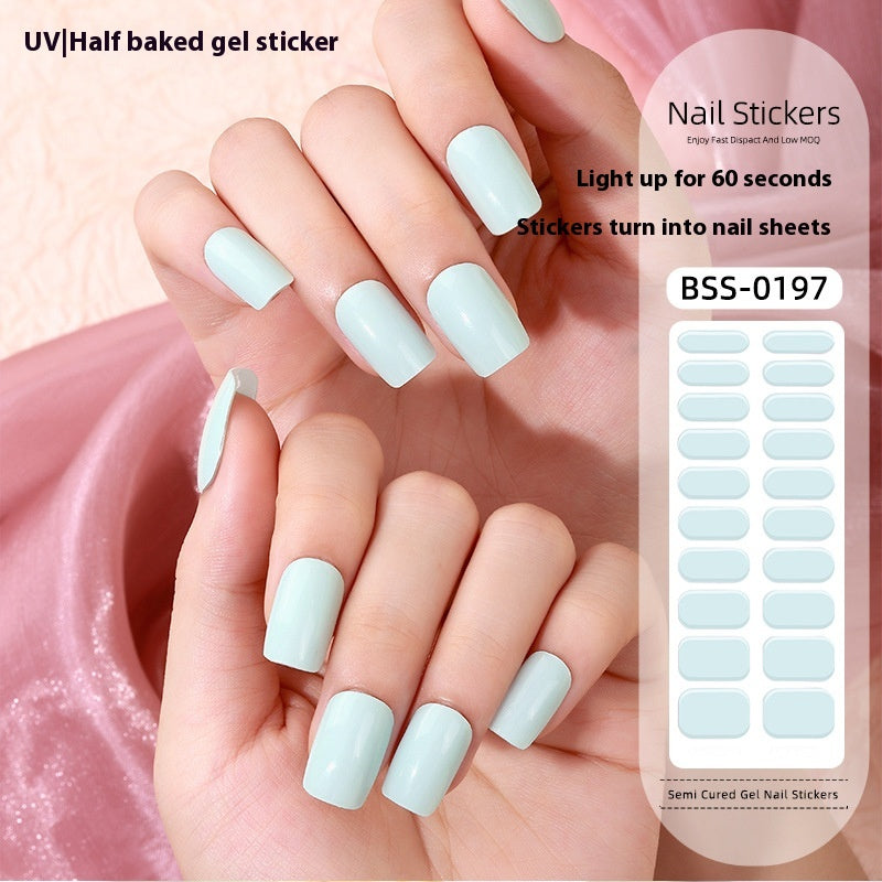 Pure Color Gel Nail Sticker Uv Phototherapy Semi-curing Nail Art Sticker