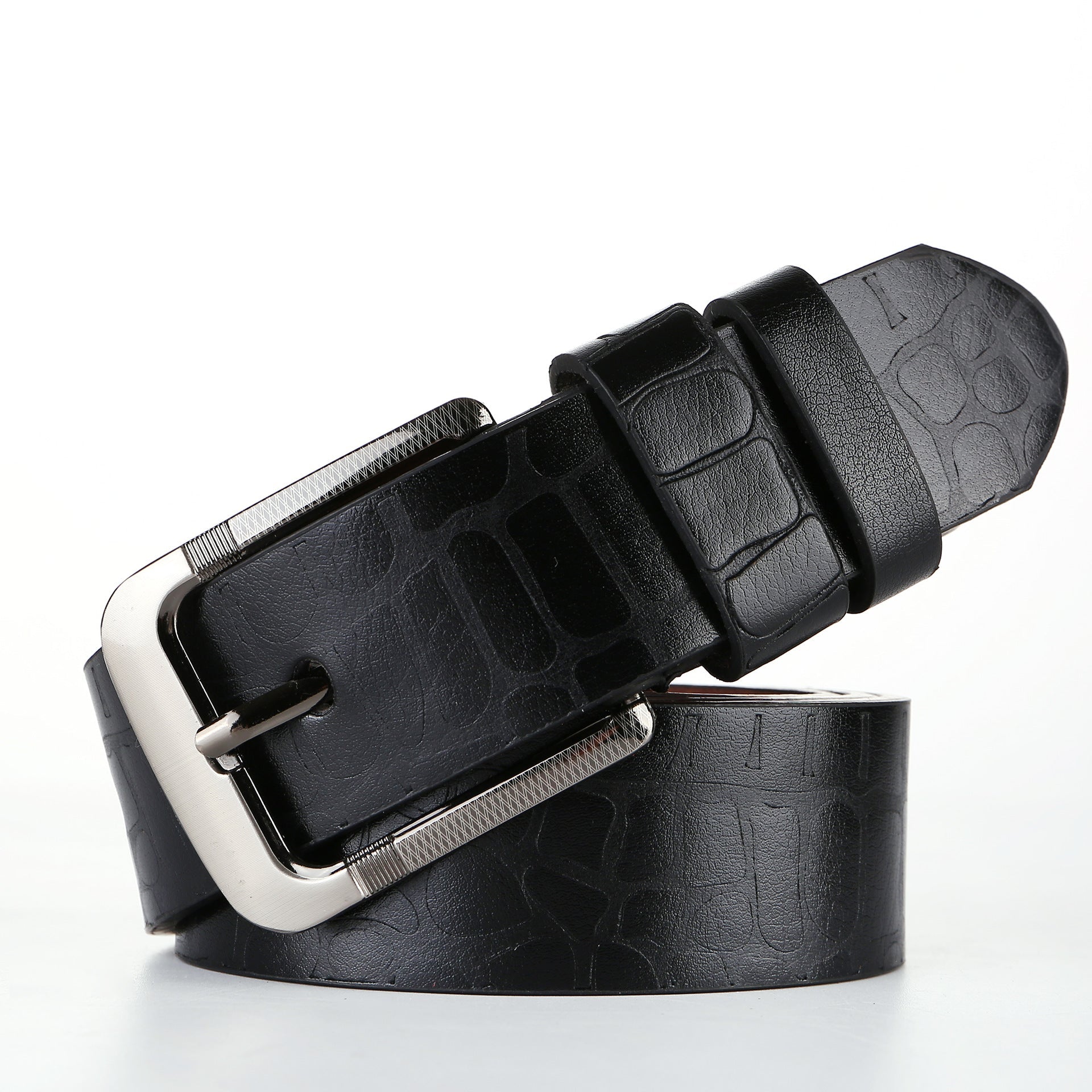 Cintura in denim semplice e versatile di Valstrend shop, dettaglio della fibbia e tessuto blu resistente