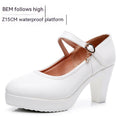Scarpe platform Valstrend con punta rotonda, suola spessa, tacco alto, impermeabili e con apertura ampia in stile casual.