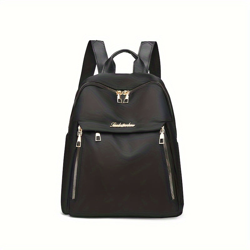 Zaino trendy Valstrend in oxford leggero con manici regolabili e zip dorate, adatto per uscite casuale, vista frontale.