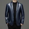 Colletto in shearling per giacca in pelle da uomo Valstrend, stile autunno-inverno con dettaglio in pelliccia naturale.