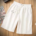Shorts da uomo Valstrend in cotone a gamba larga, casual e comodi, tessuto in tinta unita, stile sportivo e rilassato
