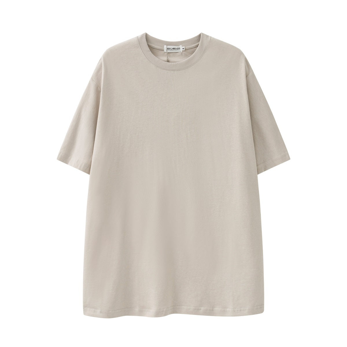 Maglietta casual a manica corta in cotone puro di colore solido, vestibilità larga e spalle scivolate, marca Valstrend.