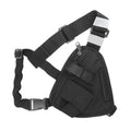 Zaino multifunzionale nero con walkie-talkie e triangolo, porta oggetti portatile, design pratico e compatto, marca Valstrend.