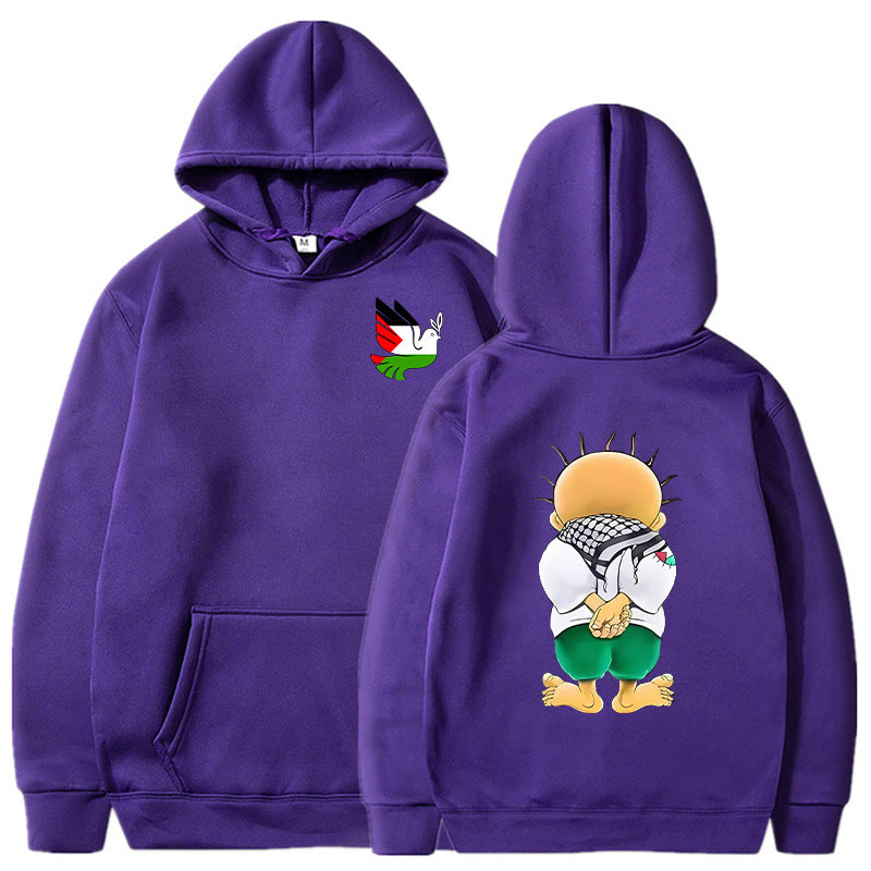 Felpa con cappuccio Valstrend con grafica Peace Dove, stampa colorata e comoda, ideale per uno stile casual e alla moda.