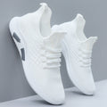 Scarpe sportive casual da uomo Valstrend, traspiranti e comode, in tessuto nero con dettagli bianchi, ideali per lo sport e il tempo libero.