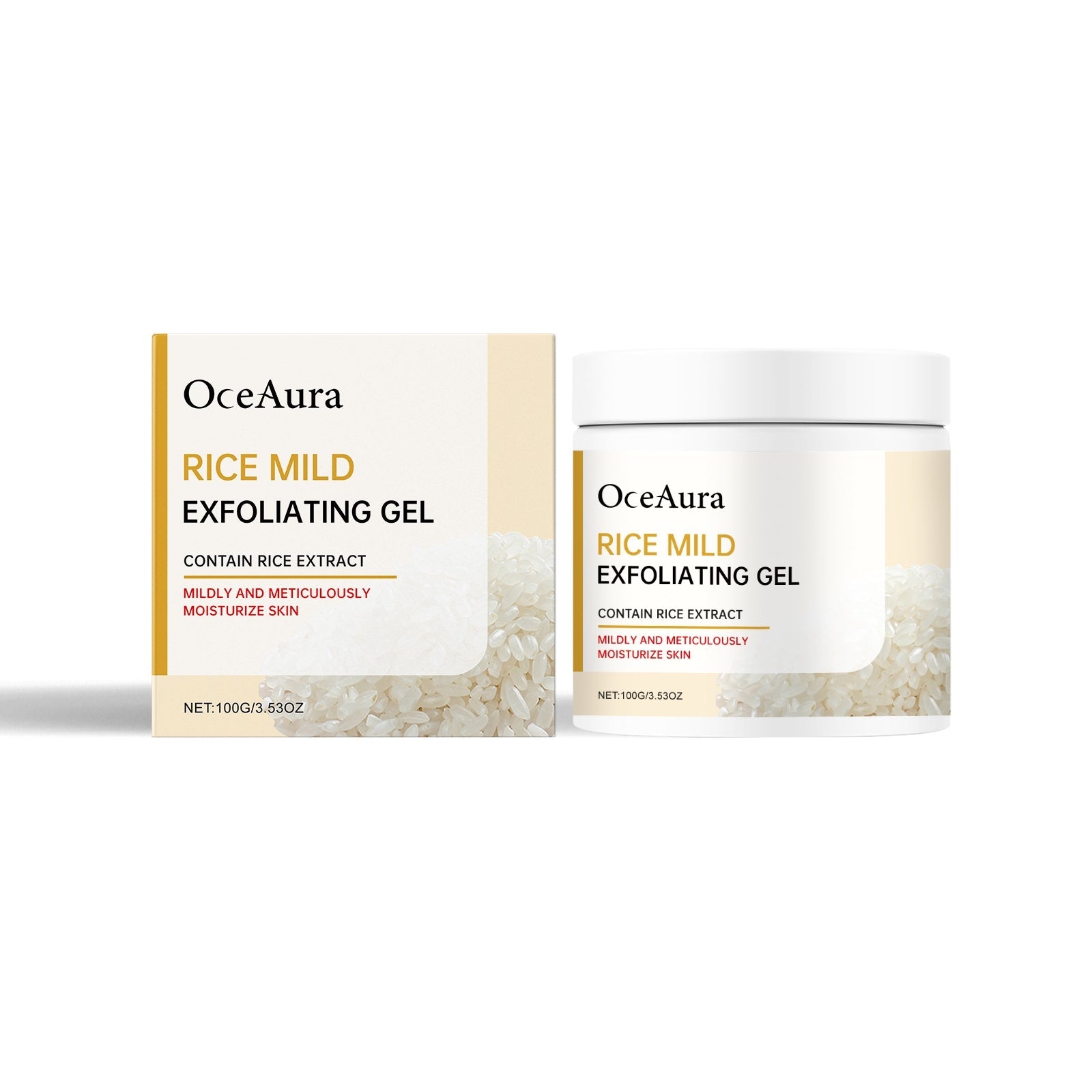 Gel esfoliante e ringiovanente al riso Valstrend, crema viso naturale per rinnovare e levigare la pelle del viso