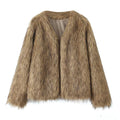 Cappotto femminile di alta qualità Valstrend, elegante e versatile con pelliccia in stile western, abbigliamento moda donna.