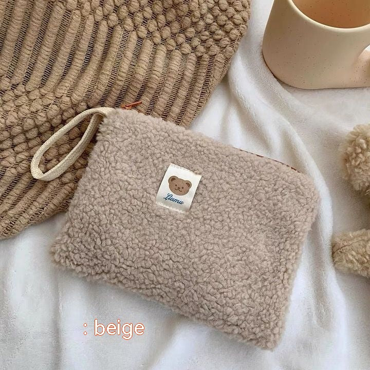 Portable Plush Cute Bear Cosmetic Storage Bag