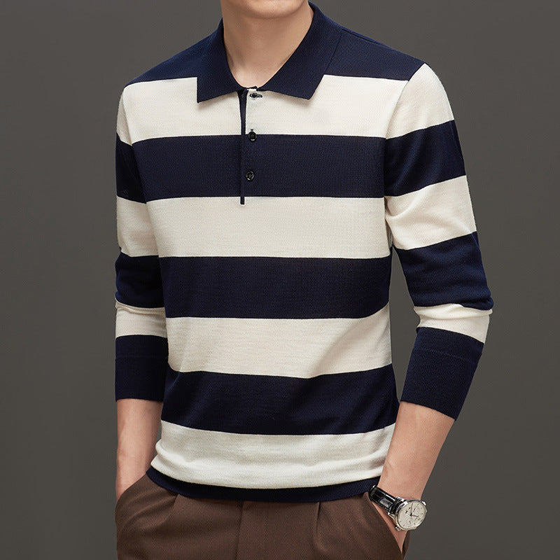 Maglione casual da uomo a maniche lunghe con motivo jacquard aderente di marca Valstrend, dettagli visibili sulla texture e il design.