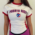 T-shirt donna Valstrend con ricamo a lettere e patchwork a maniche corte, stile casual e trendy.