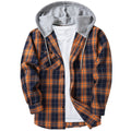 Camicia casual con cappuccio a quadri da uomo Valstrend, dettagli in tessuto plaid con cappuccio e maniche lunghe.